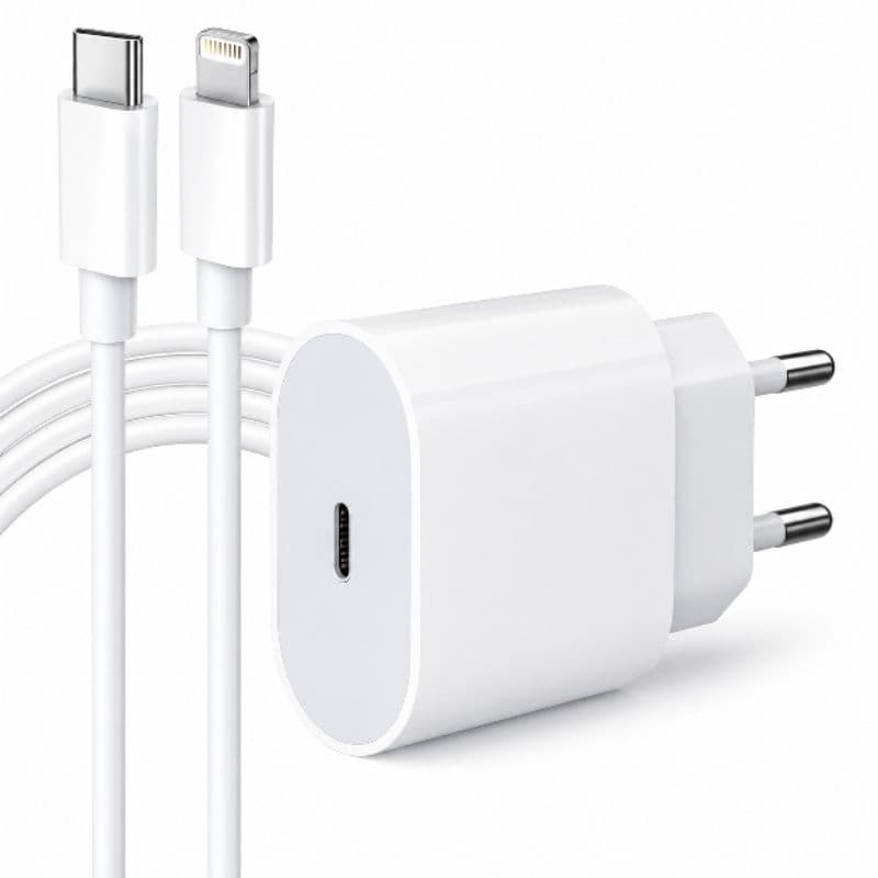 Kit Carregador De iPhone Fonte com Cabo Carregamento Rápido 1m PD 20w