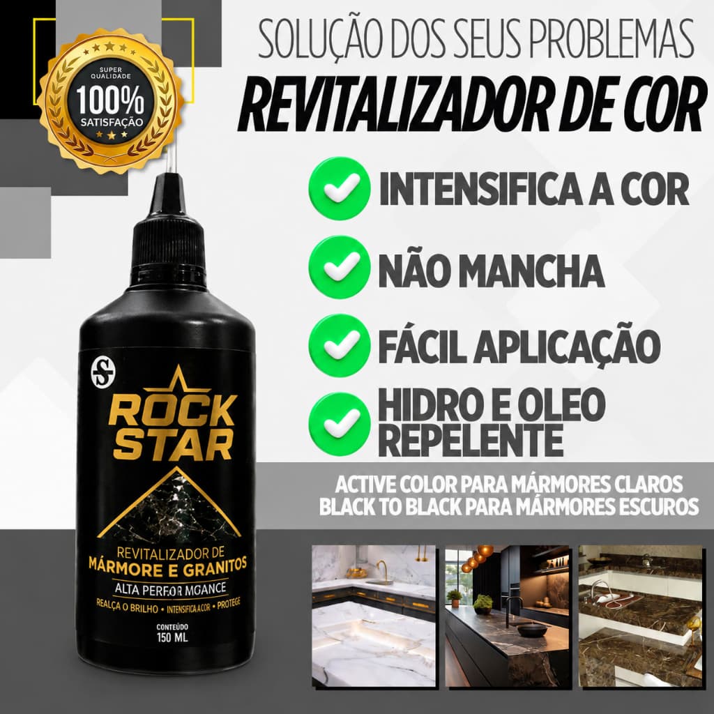 Limpa Granito Marmore Porcelanato Realça Cor Rock Star Revitalizador