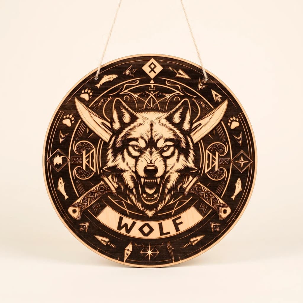 Placa Decorativa Rústica Lobo - Exclusivo