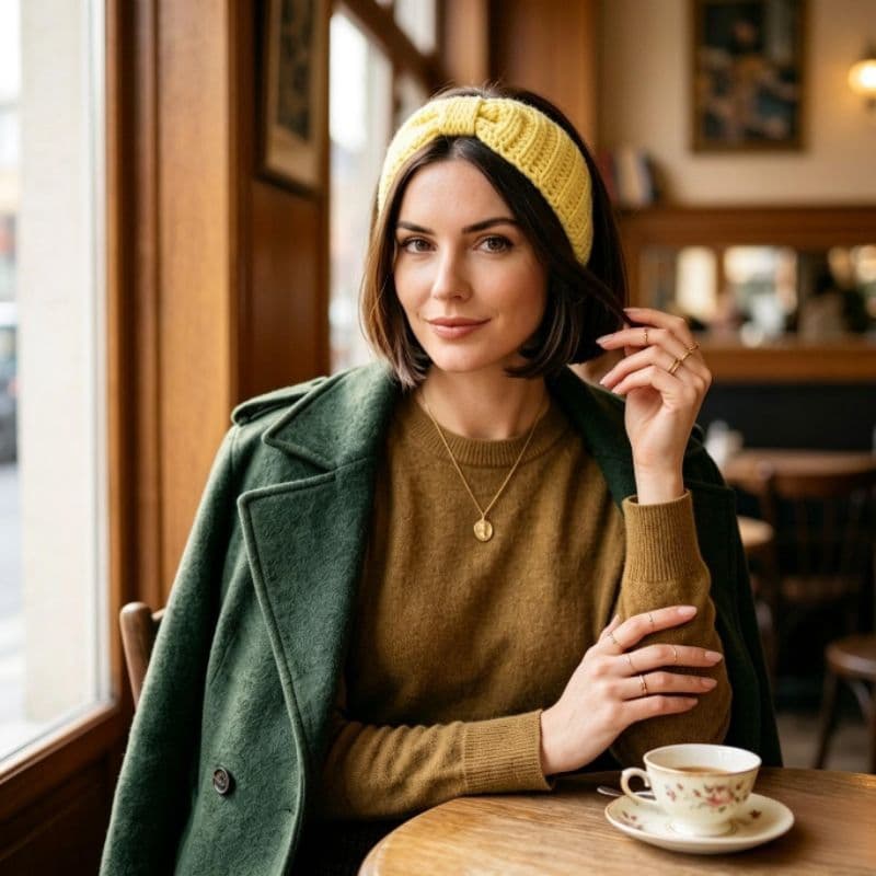 Faixa De Cabelo Lã Feminina Turbante Inverno Acessório Confortável - Artesanal - Tamanho Único