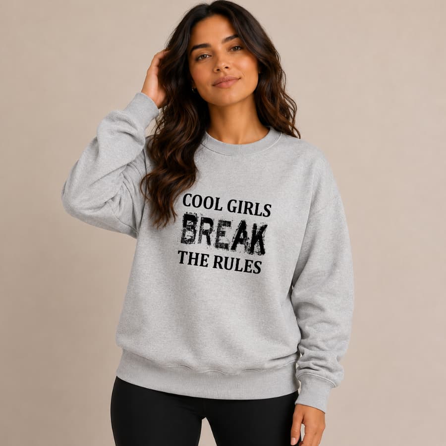 Blusa de Frio Moletom Gola Redonda Sem Capuz Garotas Legais quebram as regras