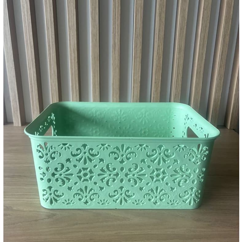 Cesto Sem Tampa - Caixa- Cesta Oriental Verde -  3,5 LITROS – Organizador Organizadora Multiuso VERDE