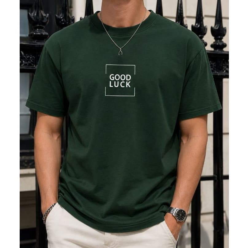 Camiseta Masculina Streetwear Good Luck Dia a Dia Trabalho Lazer