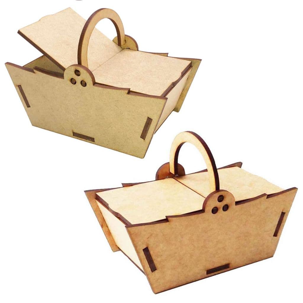 Kit 35 mini Cesta Cestinha Piquenique 13 cm Picnic Lembrancinha doce festa parque chapeuzinho mdf