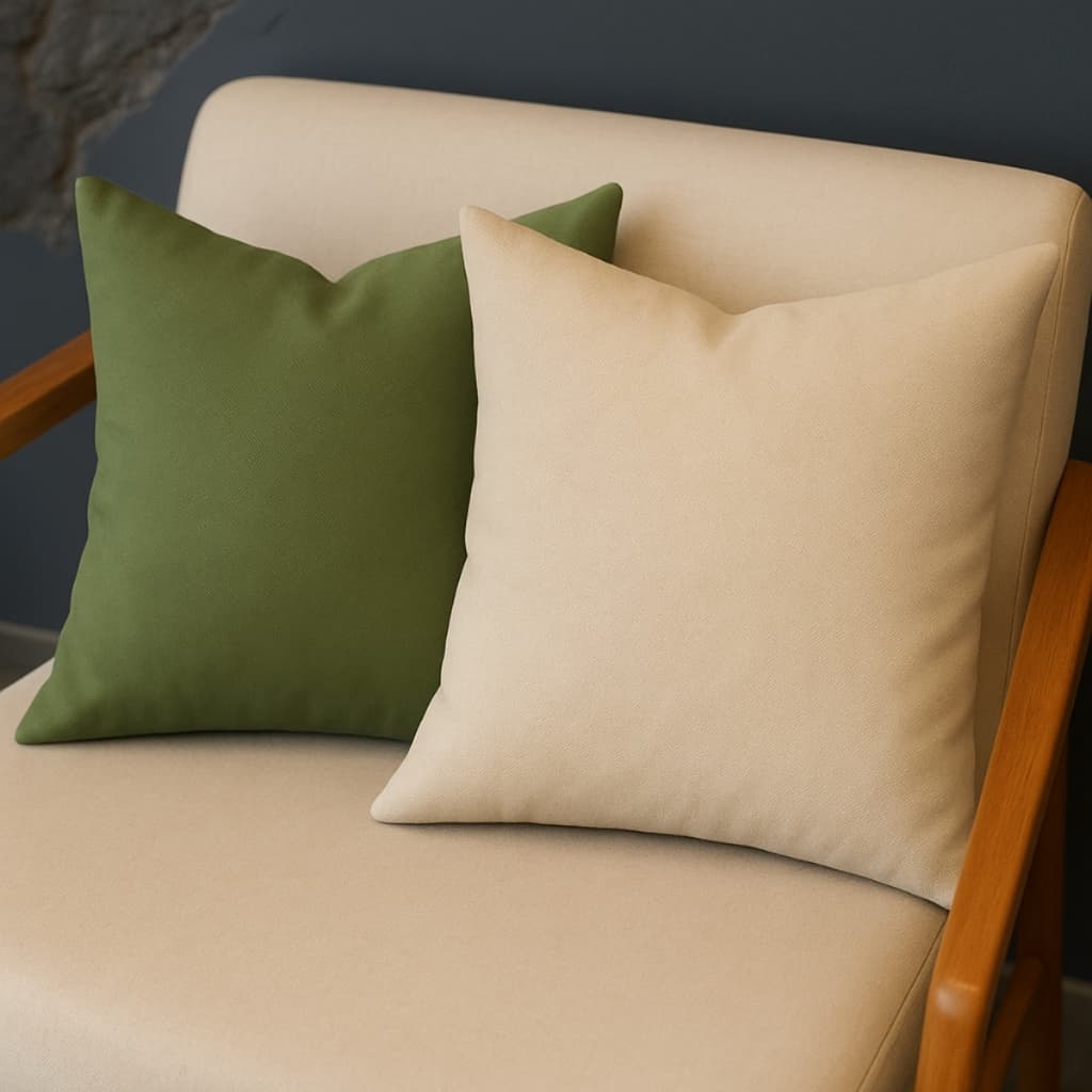Kit 2 Capa De Almofada Linho Lisa 43x43cm Zíper Invisível Lavável Moderna Premium Promoçao