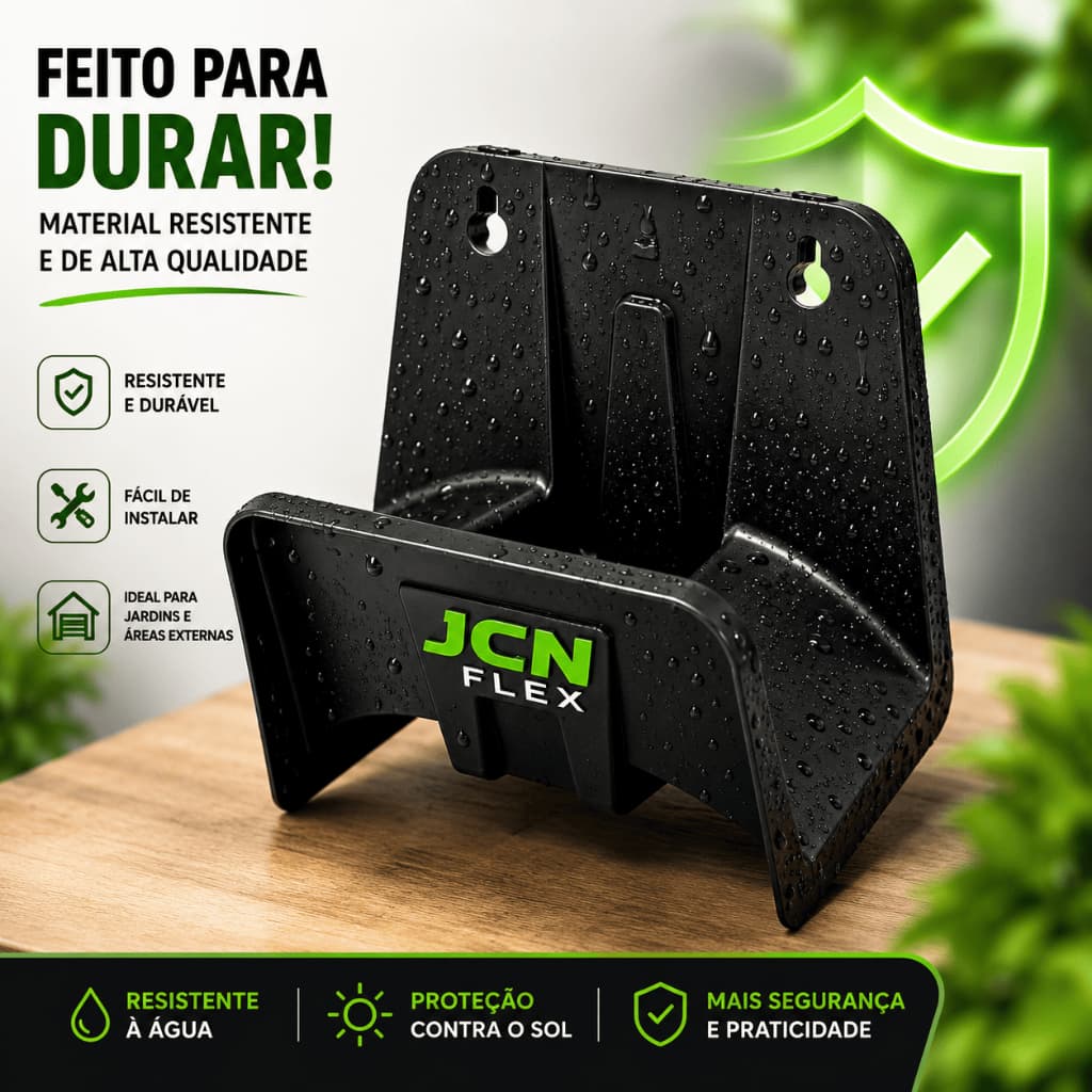 Suporte Para Mangueira de Jardim Parede Organizador Enrolador Preto JCN FLEX Alta Resistência