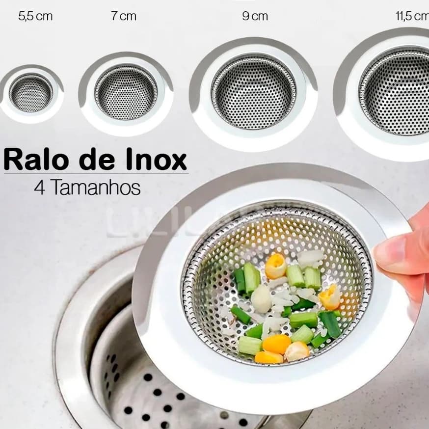Ralo para Pia Prime Aço Inox com Borda Cozinha Ralinho MC