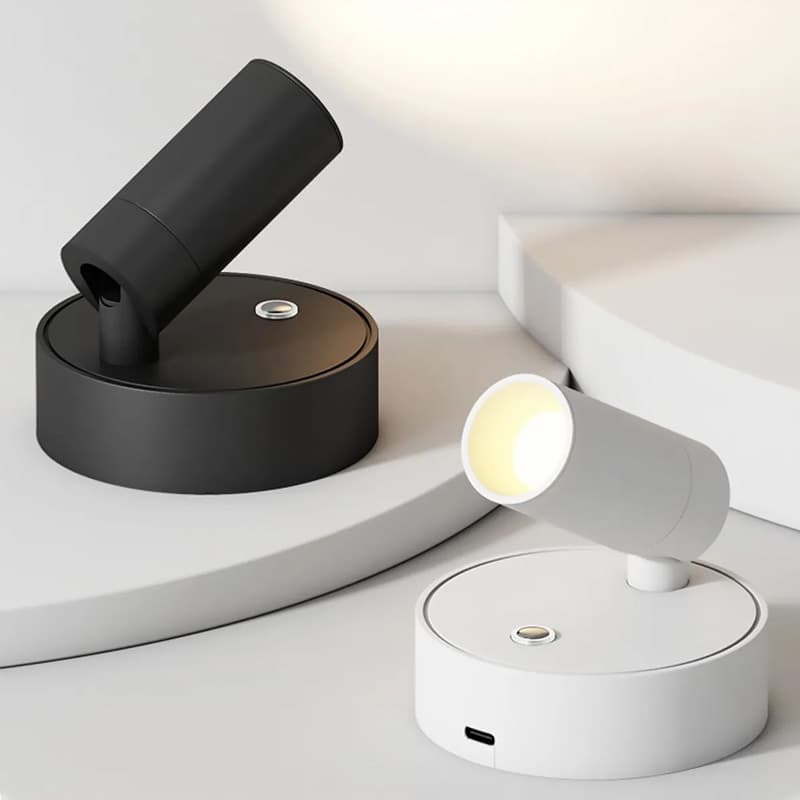 Arandela LED de Parede Preta Retrátil Dobrável Magnética 3 Cores Luz Ajustável Moderna Cabeceira Quarto