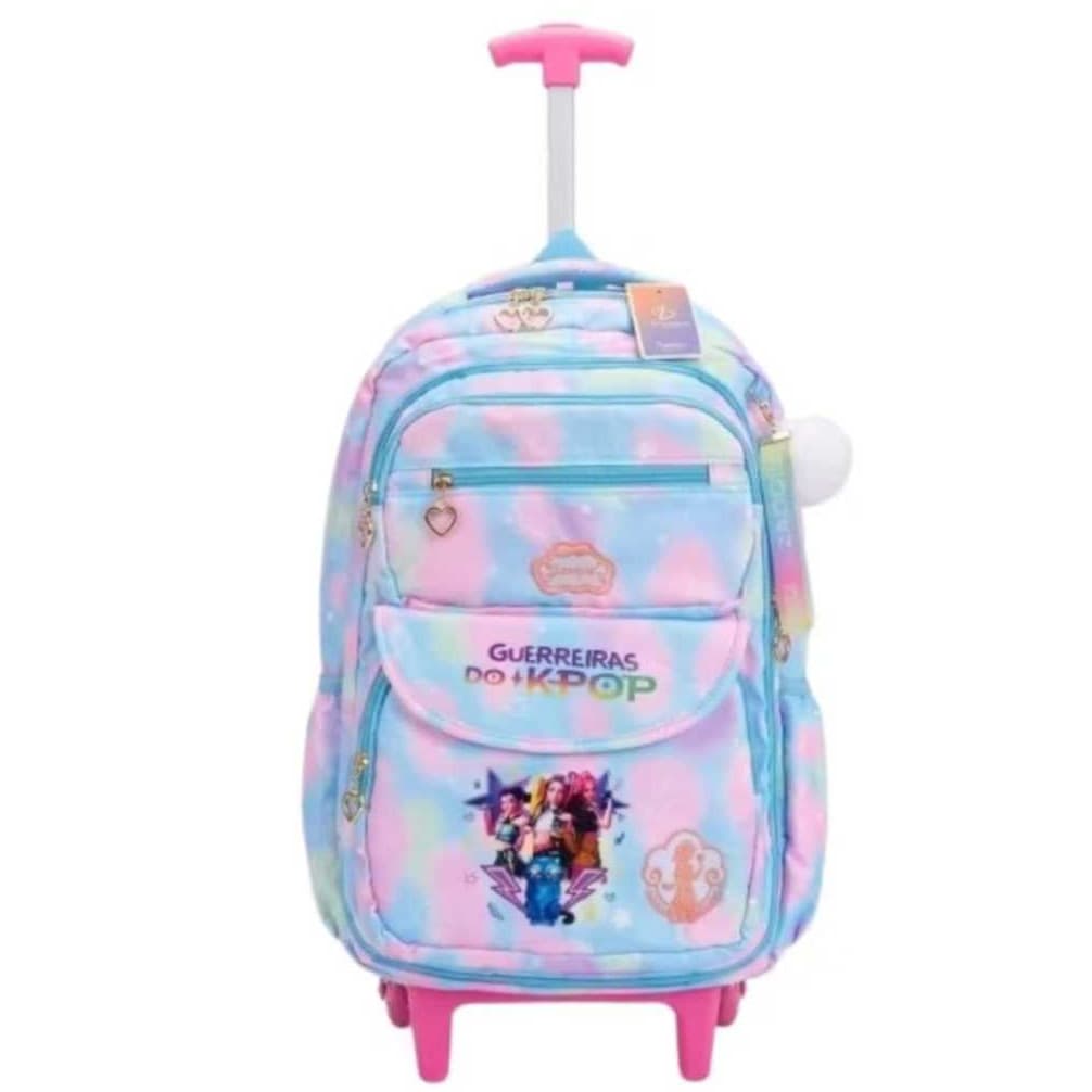 Mochila Rodinha GUERRERAS ( K-POP ) abre 180º impermeável confortável Ótima qualidade + chaveiro