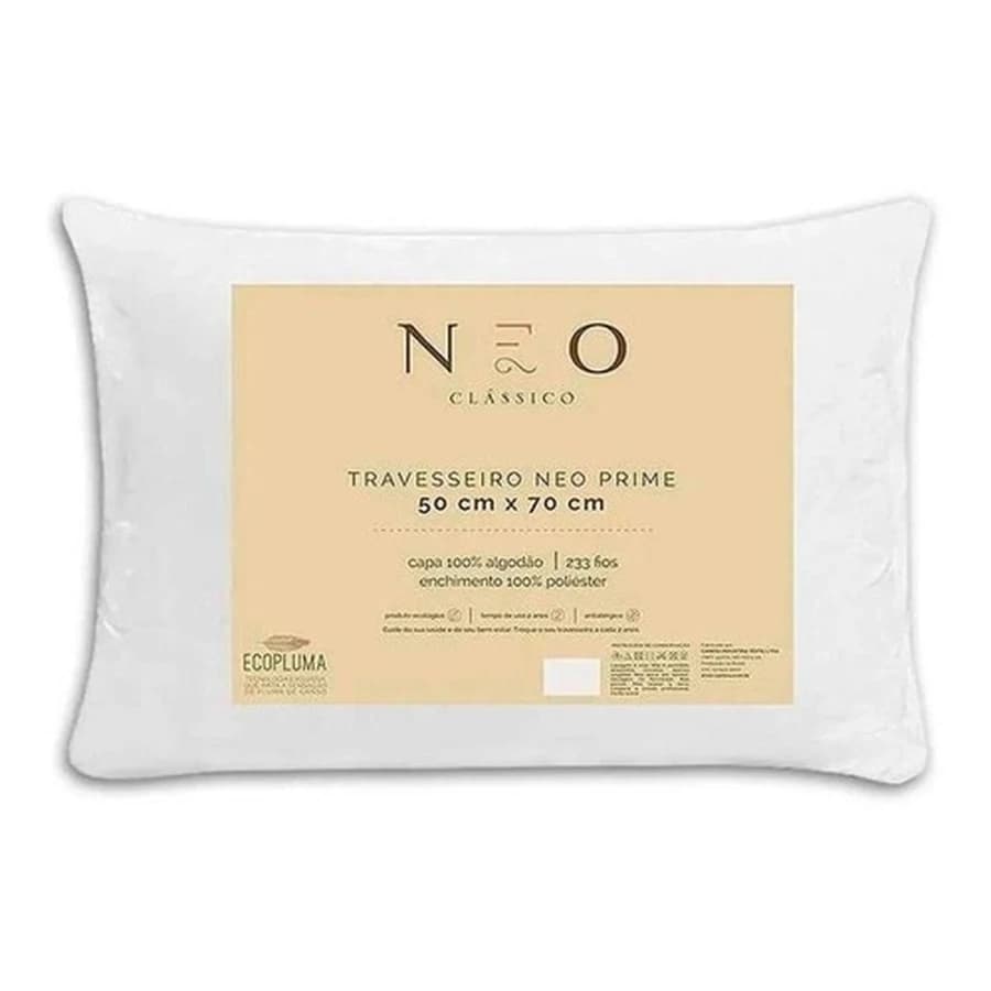 Travesseiro 50x70cm Percal 233 Fios Algodão Antialérgico Macio
