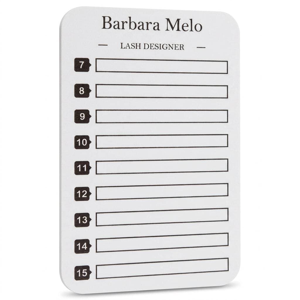 Kit 2 Placas Organizadora De Cílios Personalizada Em MDF Premium Branco Gravação a Laser