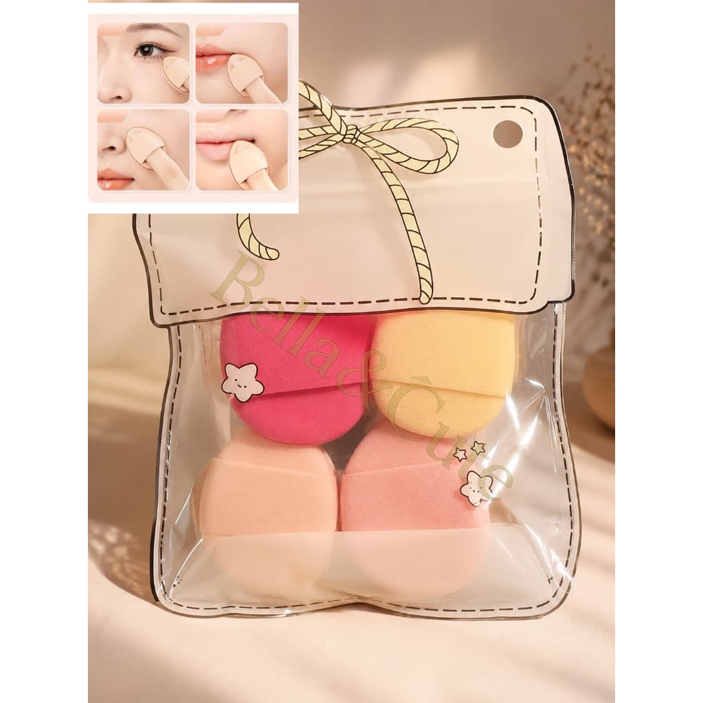 Kit 4 Esponjas de Maquiagem Soft Beauty Blender Alta Maciez | Sem Marcas | Aplicação Perfeita