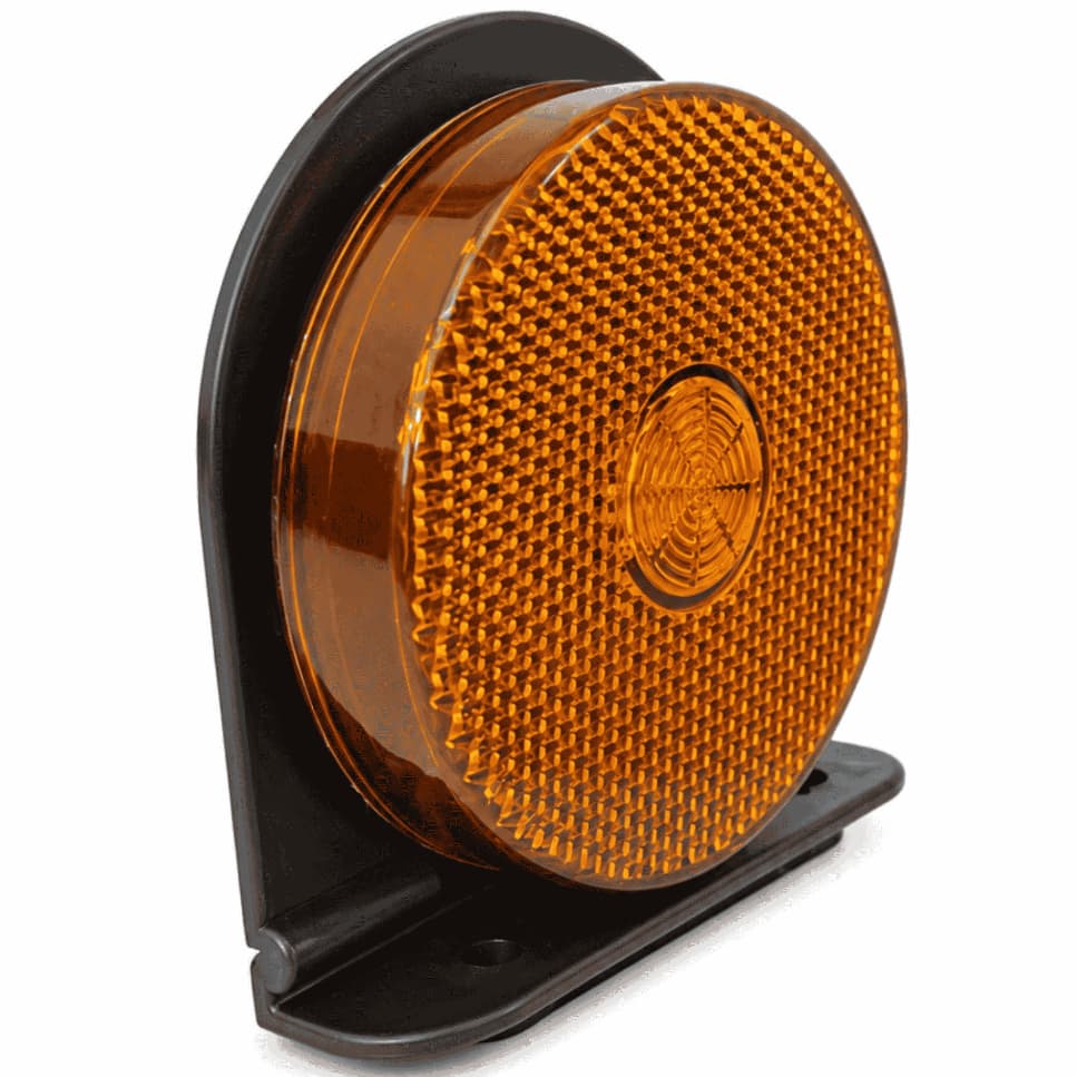 Lanterna Lateral Amarela Carreta Randon 88mm LED Com Suporte Retrorrefletor