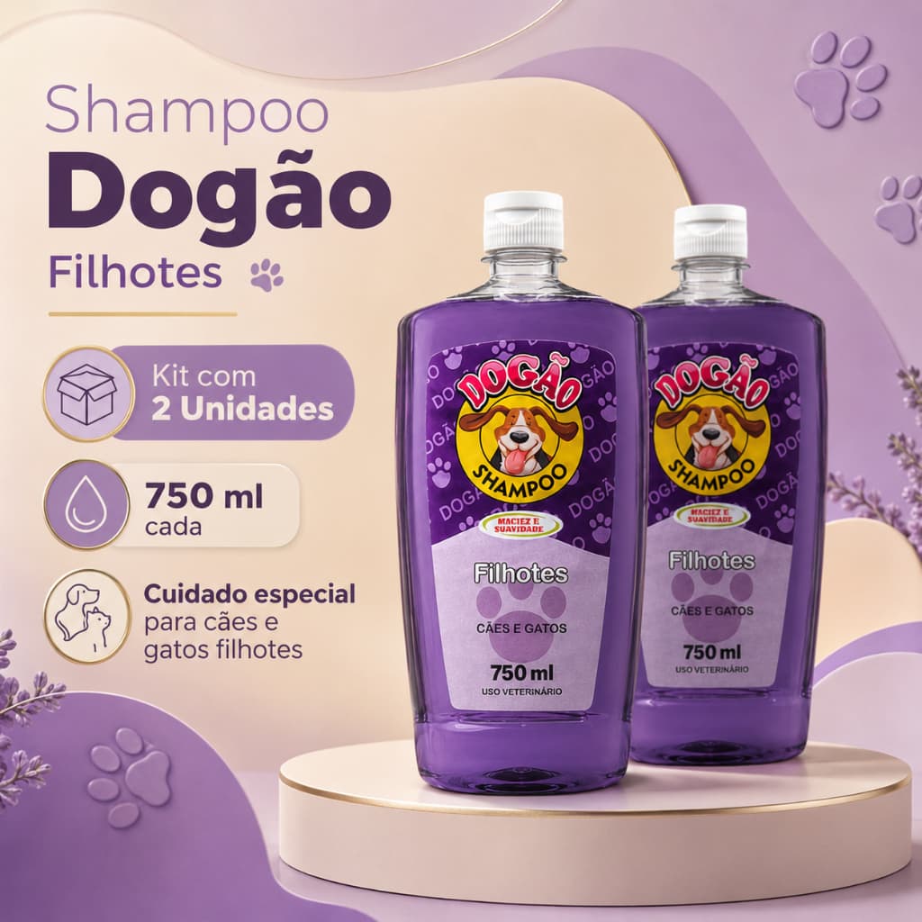 Shampoo Pet Dogão 750ml Filhotes Kit 2 Unidades