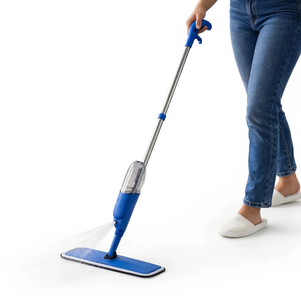 Mop Spray Reservatório Rodo Mágico Esfregão Limpeza Refil Lavável Microfibra Piso Laminado Porcelanato