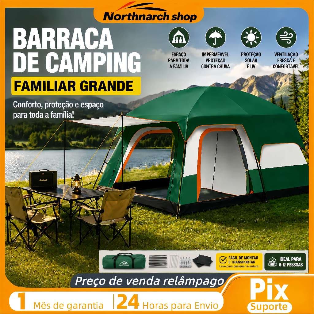 Barraca Camping Automático/Manual 8-12 Pessoas - Barraca De Acampamento A Prova D'Água Praia shelter  camping  tent