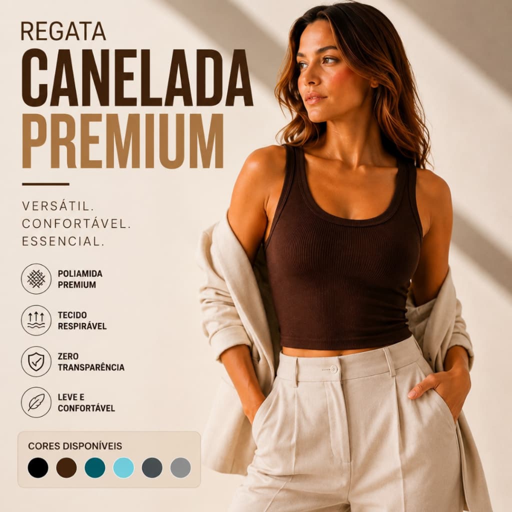 Kit 2 Regatas Canelada Feminino em Poliamida Premium para Academia Fitness Casual Dia a Dia e Verão