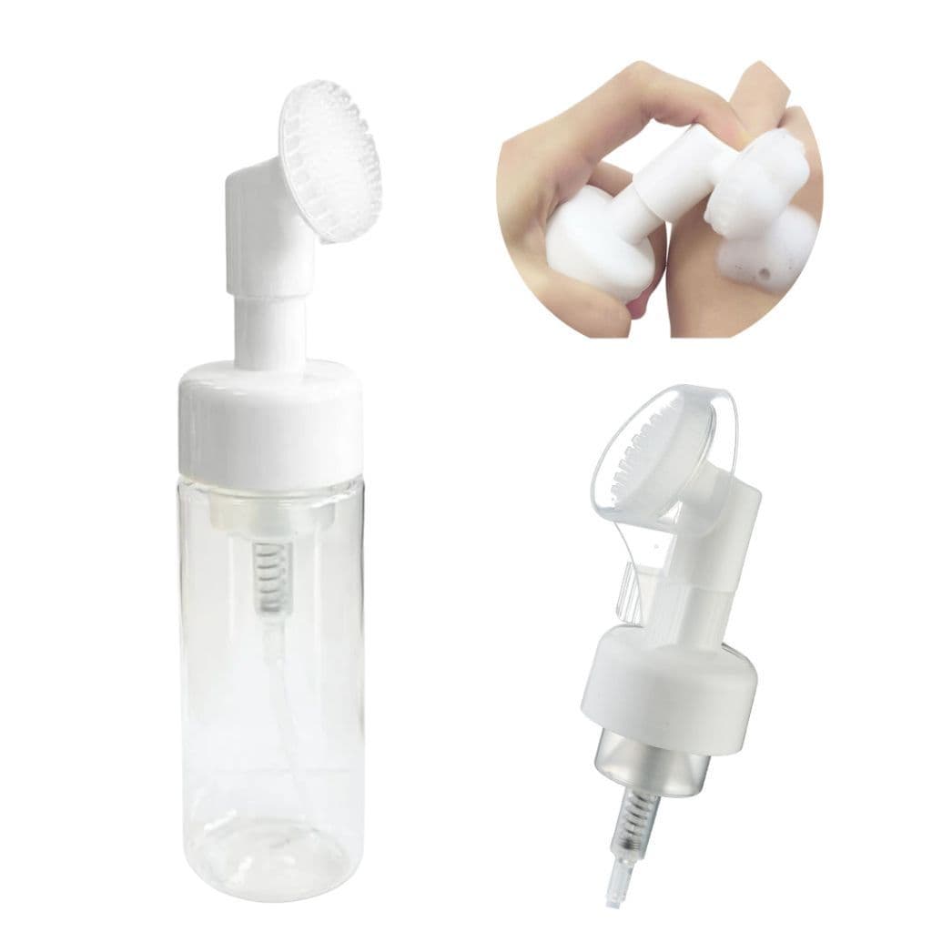 kit 20 Frasco Pump Espumador com Escova de Silicone para Limpeza Facial