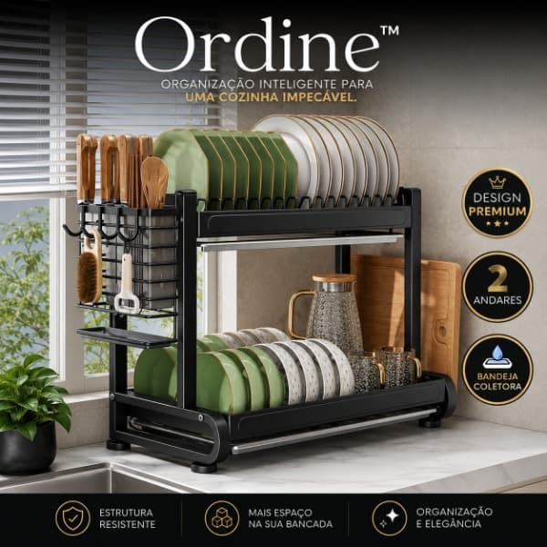 Ordine™ | Organizador Premium de Louças 2 Andares