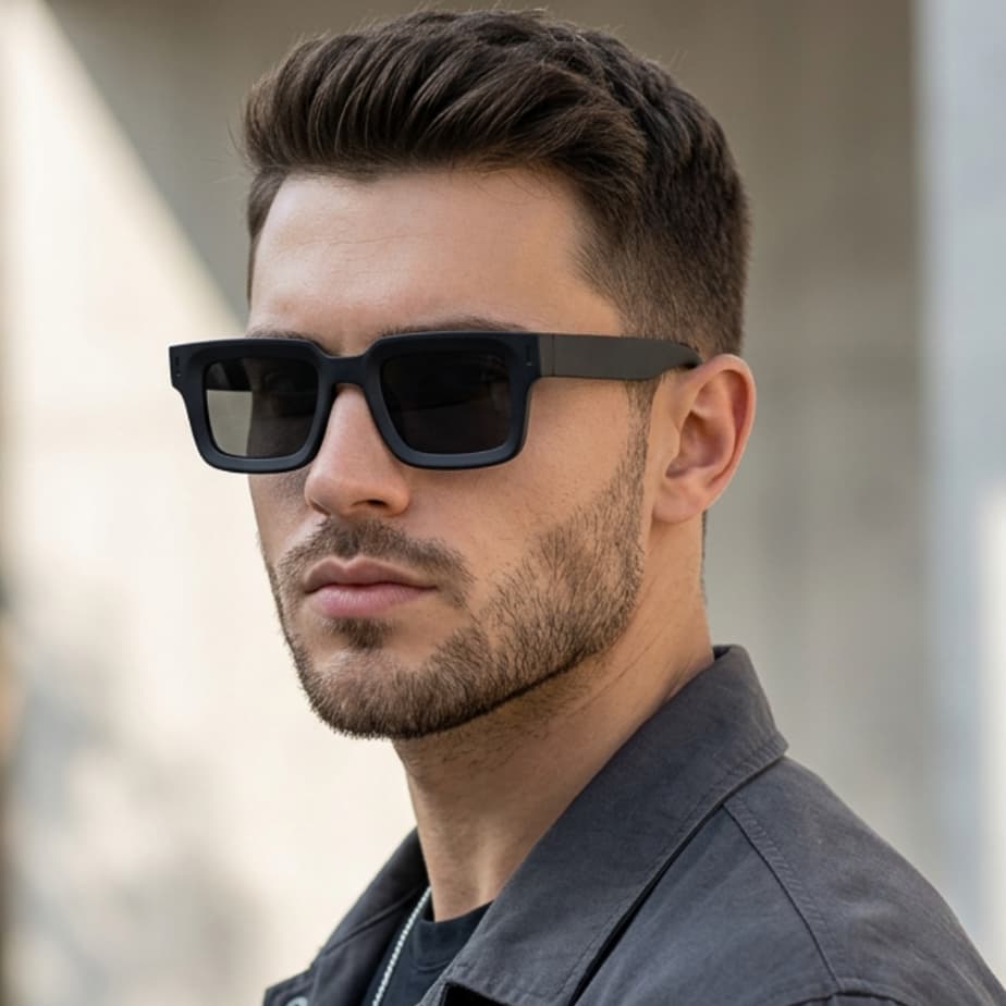 Óculos de Sol Masculino Quadrado Retrô Vintage UV400 Premium Casual Moderno Tendência