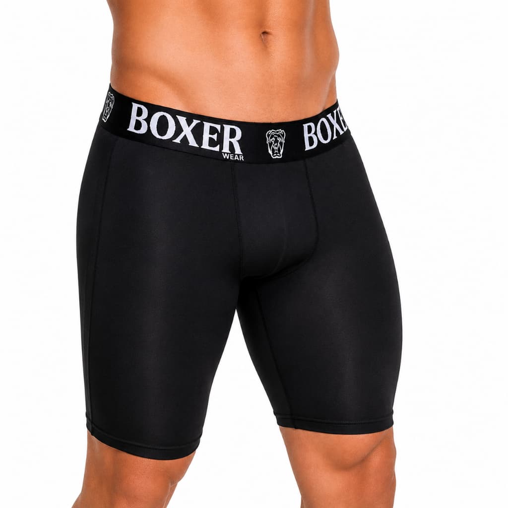 Kit 3 Boxer CICLISTA Masculina Microfibra Long Leg Sem assaduras Academia Corrida Esporte