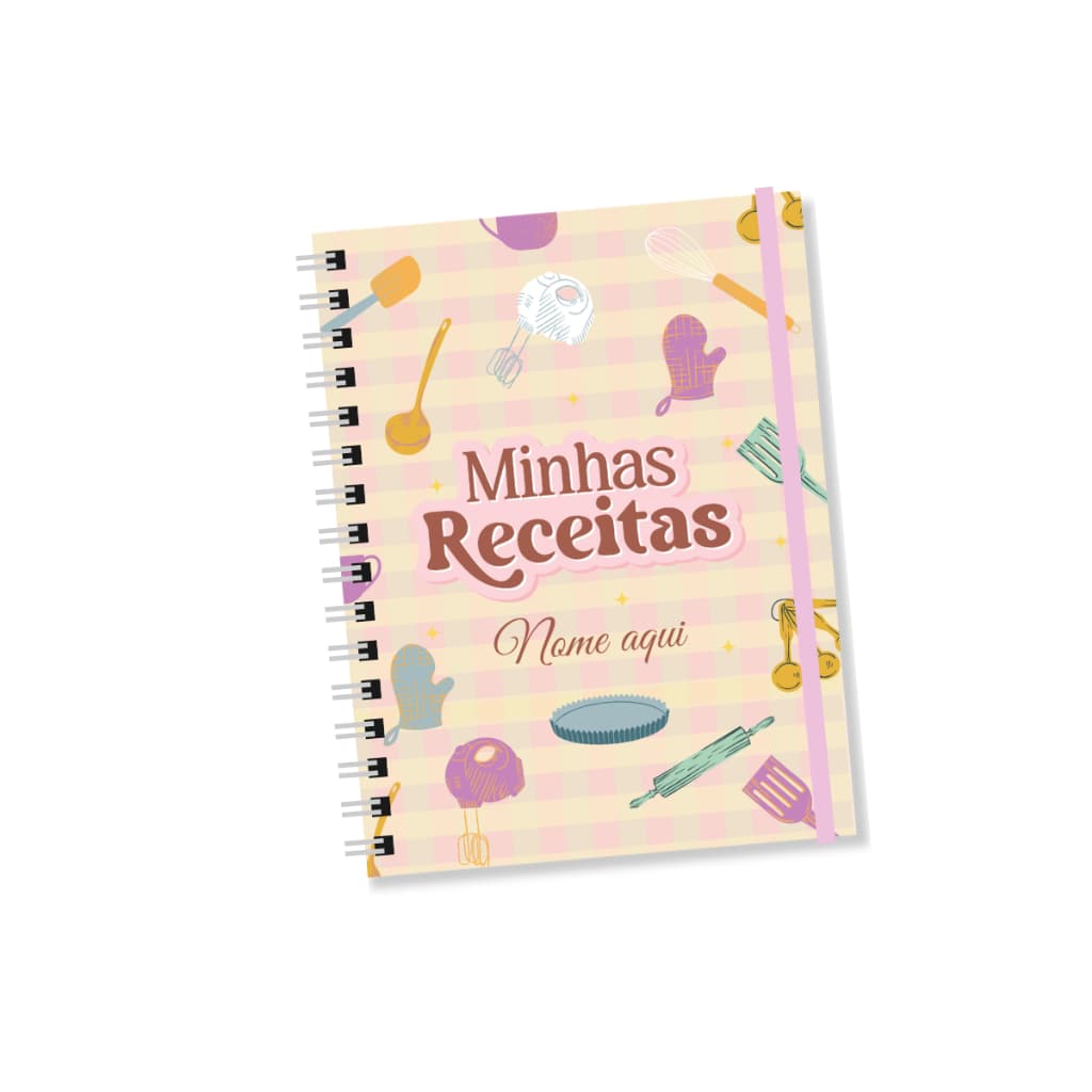 Caderno de Receitas Personalizado A5 Capa Dura com Nome