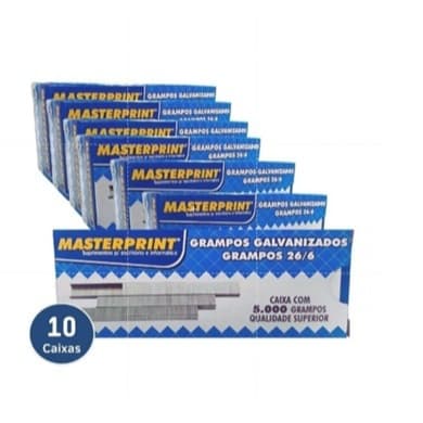 Kit 10 Cx Grampo 26/6 Galvanizado Para Grampeador 5.000 Unidades PROMOÇÃO!
