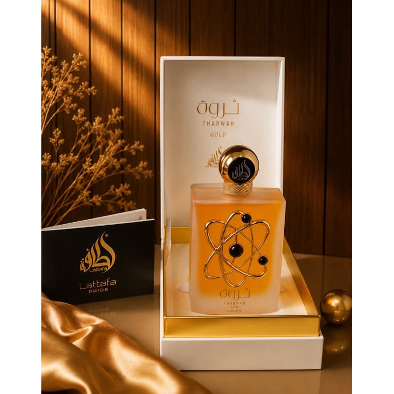 Perfume Tharwah Gold Lattafa 100ml - Fragrância Floral e Âmbar com Elegância e Sofisticação