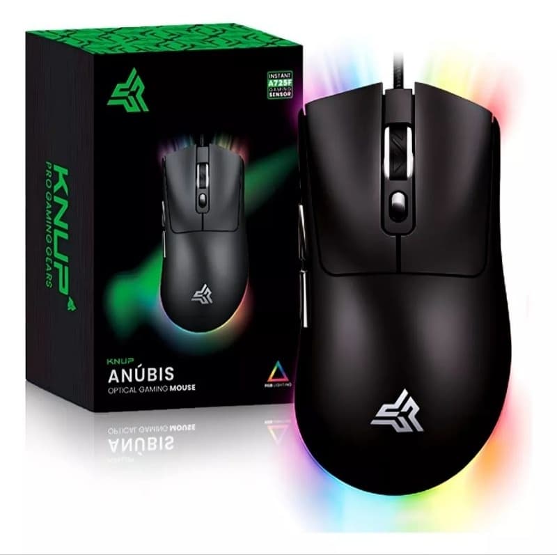 Mouse Gamer Com Fio 1.8m RGB 7200 DPI Ultra Leve Colmeia Ergonômico 7 Botões Profissional