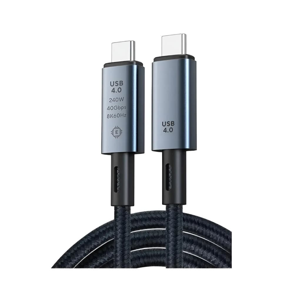 Cabo USB 4.0 1 Metro Tipo C para Tipo C 240W 40Gbps 8k