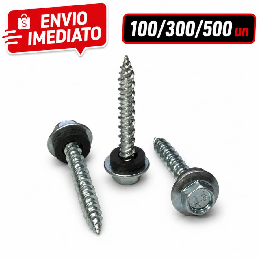 Parafuso Telha Metálica Ponta Madeira Multifix 4,8x38mm Autoperfurante Zincado 100 300 500un