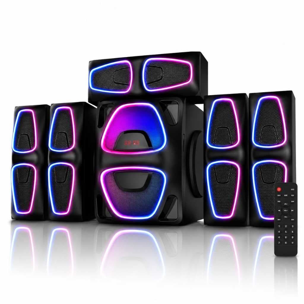 Caixa Mini System Rgb 115w 5 Em 1 Bluetooth Usb/fm/controle