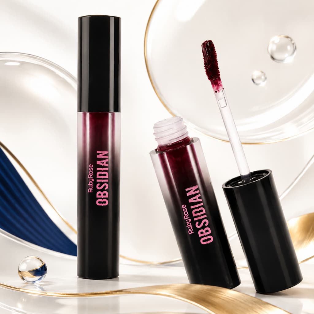Batom Líquido Obsidian Ruby Rose HB7100 Crème Lip Cremoso Pigmentado Hidratante Lábios Várias Cores