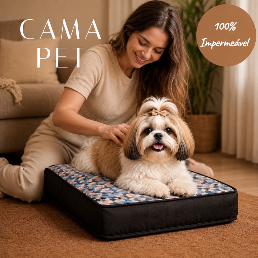 Colchão Pet Médio Grande Pequeno Impermeável - Cama Caminha Pet para Cachorro e Gato