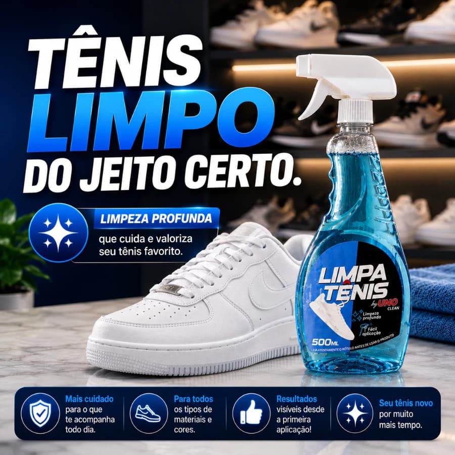 Limpa Tenis Branco Spray 500ml Limpeza Profunda Remove Manchas Amarelado Sujeira Pesada Odores