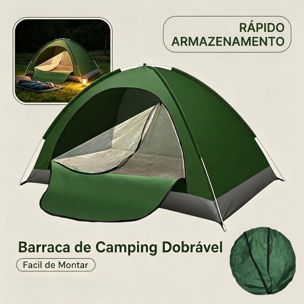 Automática Barraca 2 - 4 Pessoas, 200x200x155cm - Rápida, Leve, Pesca & Caminhada