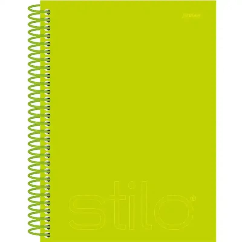 Caderno Espiral Cristal 150x210mm 80 Folhas Verde Neon Stilo Jandaia