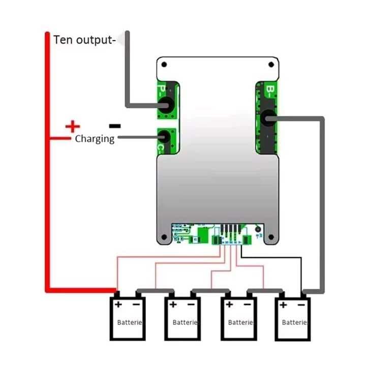 BMS, 12V, 100A Placa de proteção da bateria do lítio,  4S, Li-íon, LifePo4,