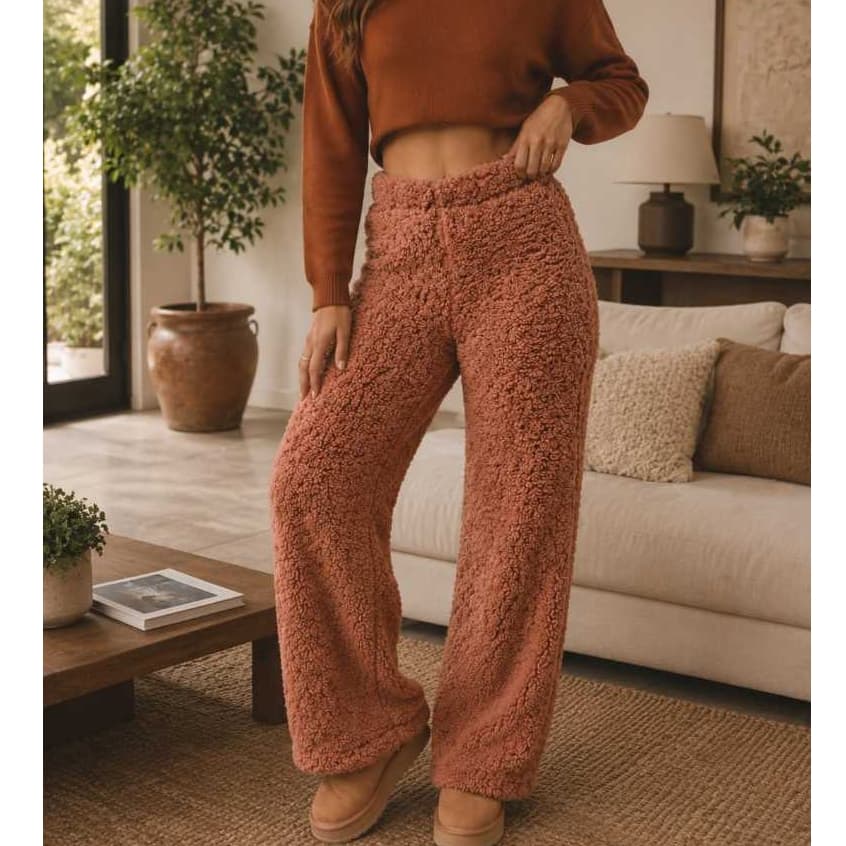 Calça Feminina De Pelucia Teddy Inverno
