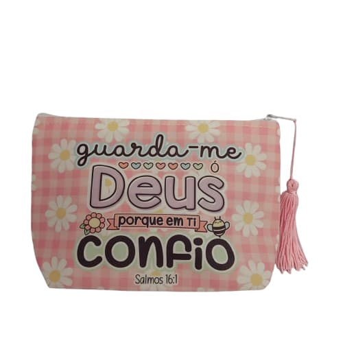Necessaire Versículo Bíblico Personalizada Bolsinha Organizador Estojo Carteira