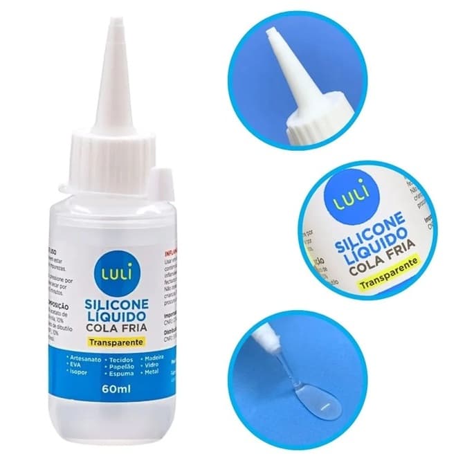 Cola de Silicone Líquida para Artesanato Cola Fria de 30ml 60ml 100ml 250ml