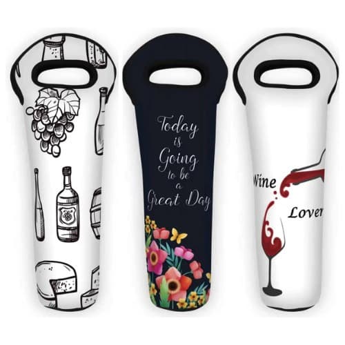 Bolsa Porta Vinho Capa Portátil de Garrafa Individual Neoprene Com Alça Resistente