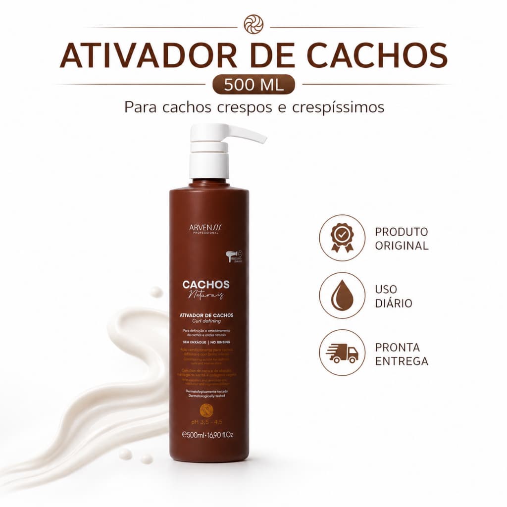 Ativador de Cachos Arvensis para Crespos e Crespissimos Vegano - 500ml