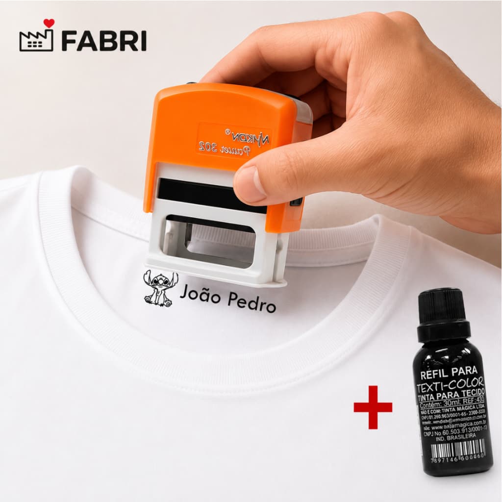 Carimbo Para Tecido Personalizado + Tinta Para Tecido - Carimbo Para Tecido Automático Nykon