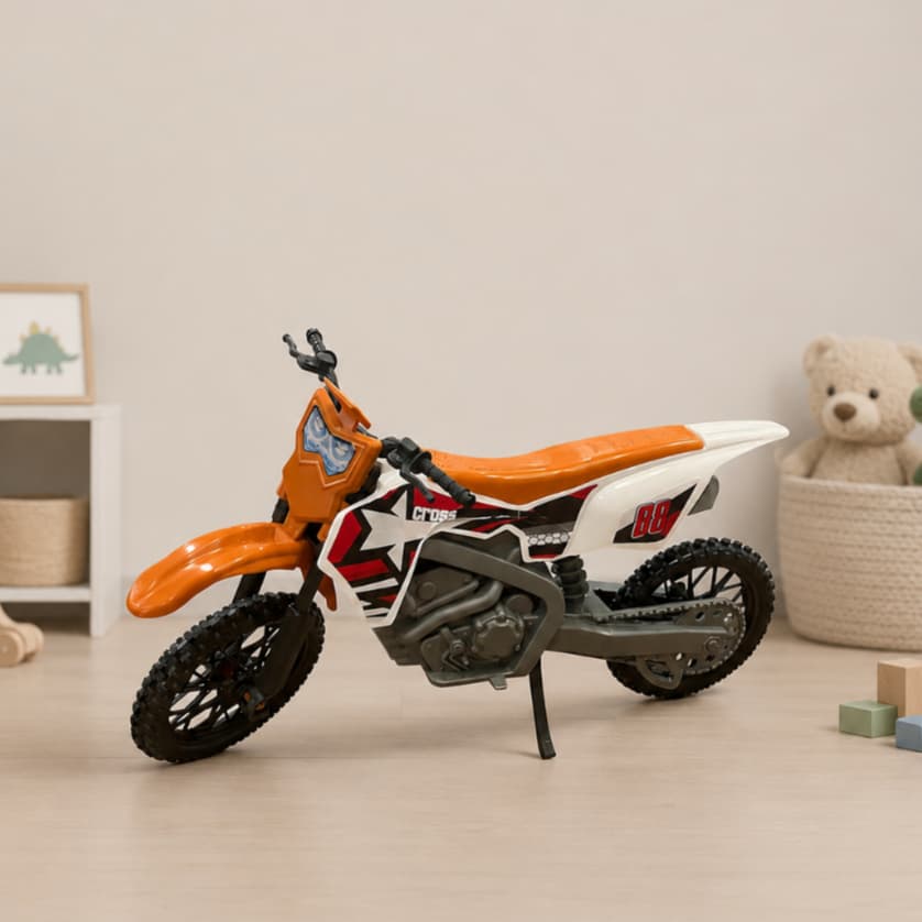 Moto de Brinquedo Grande Realista 37cm MotoCross Trilha Presente Infantil