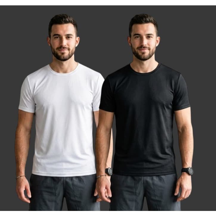Kit 2 Camisetas Masculina Dry Fit Blusa Confortável Respirável Academia Treino Corrida Proteção UV Moda Fitness