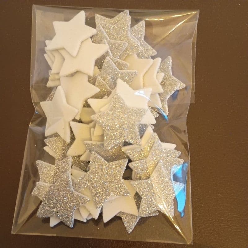 Kit 50 Apliques em EVA Estrela Glitter 25mm  (sem adesivo)