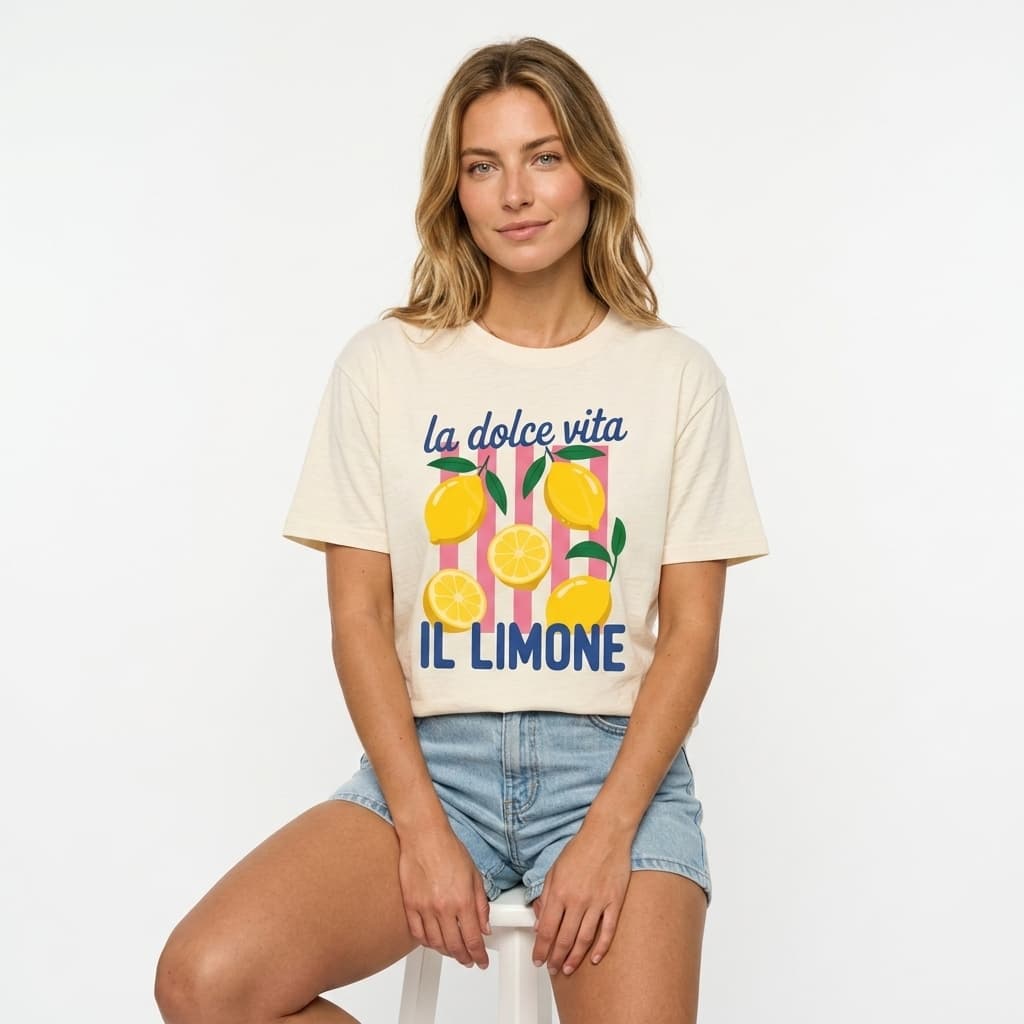 Camiseta Feminina Blogueira Moda Casual Look Basico Estampa Lemone Limão