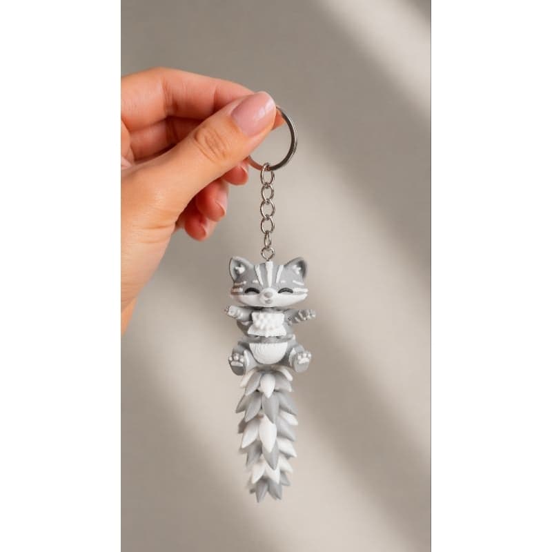 Chaveiro gato articulado 3D