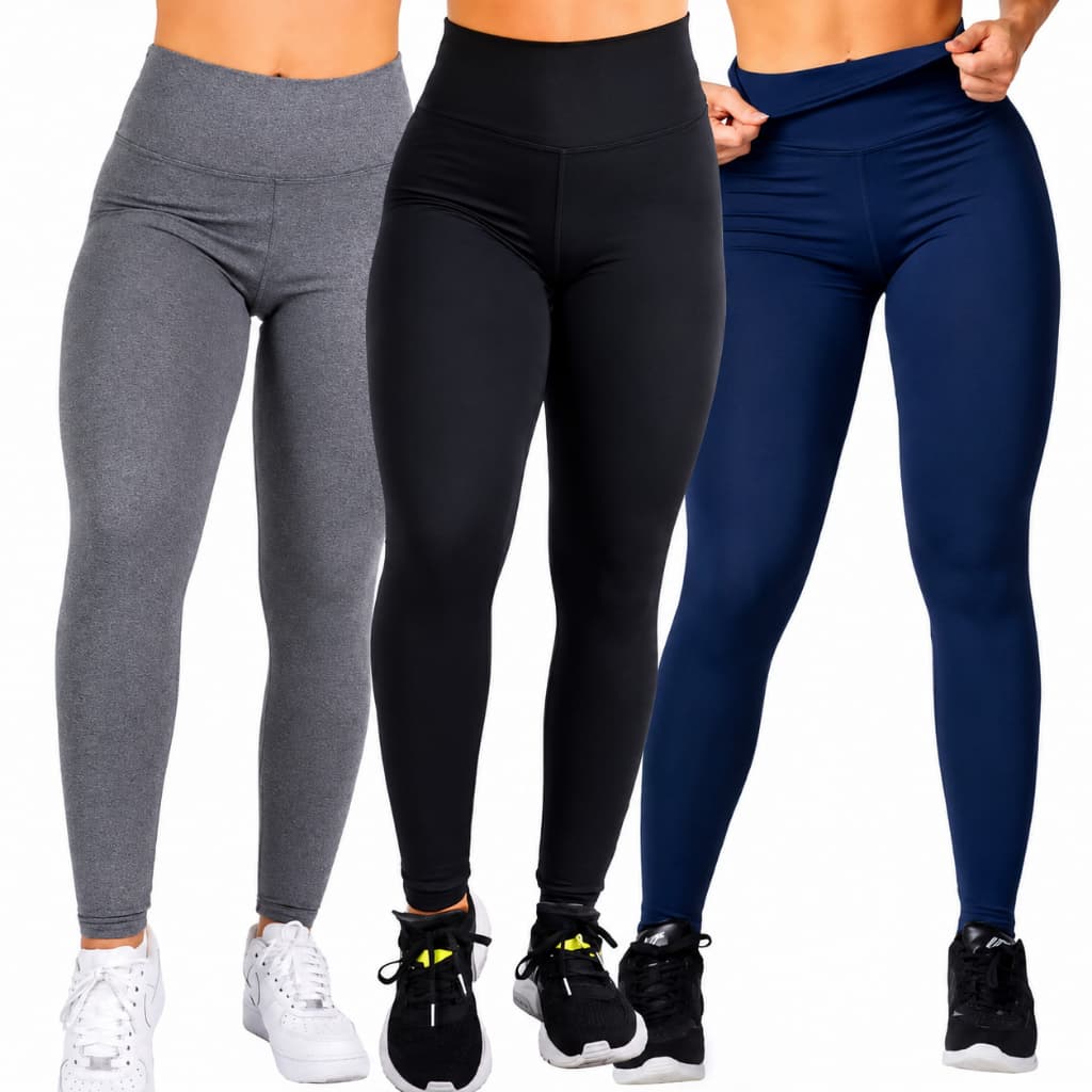 Kit 2 Calça Legging Feminina De Academia Zero Transparência Modela O Corpo